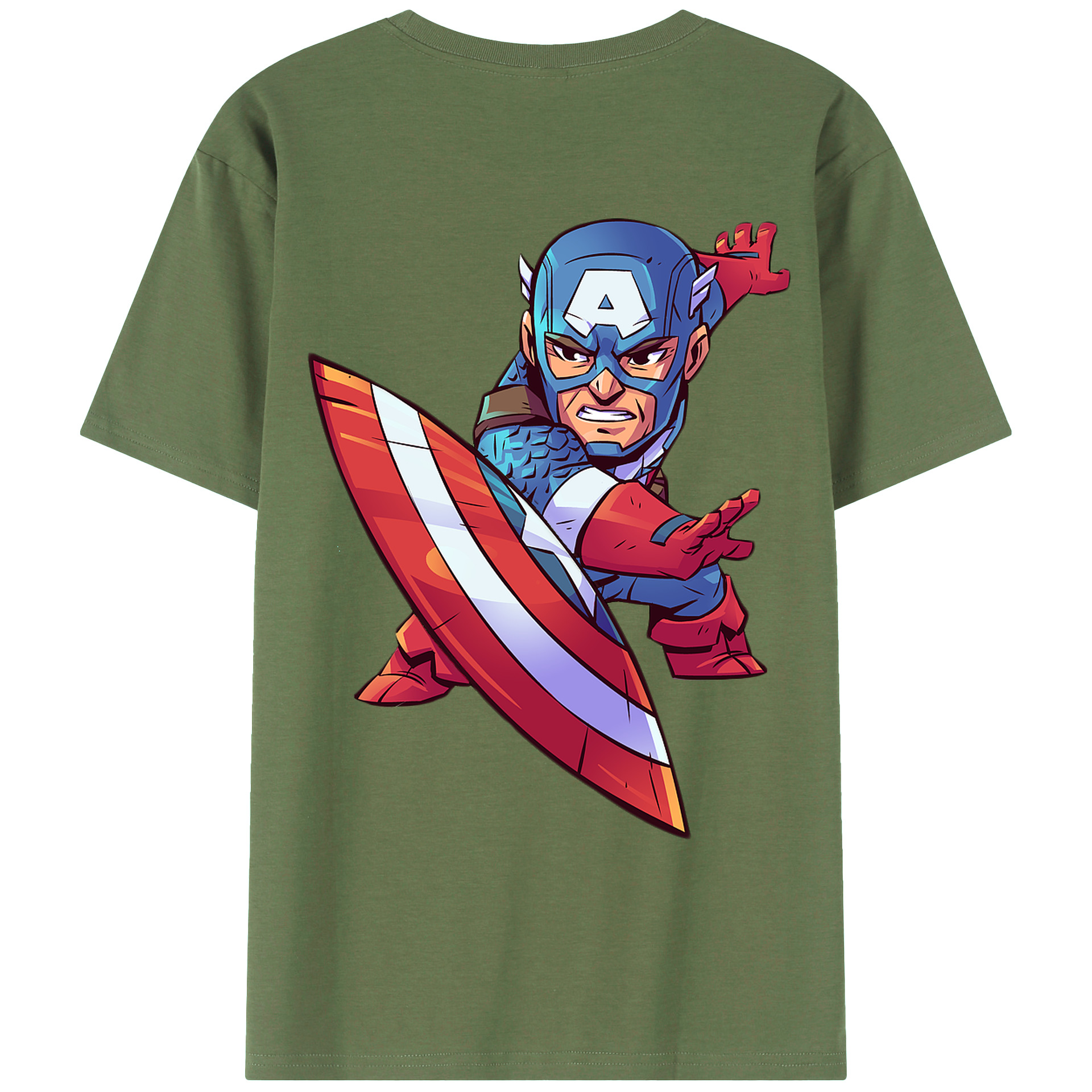 （画像用） アベンジャーズ The Avengers 綿100％ メンズ半袖Tシャツ（バックプリント） 通気性